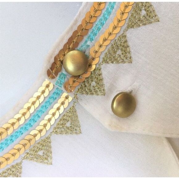 Aphorism Girls Ivory Sleeveless Dress Embroidered Bodice Sequin Details SZ 6X - Picture 8 of 10